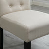 4x Beige Button Tufted High Back Dining Chairs Fabric Upholstered Kitchen Room
