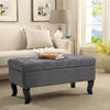 Linen Fabric Ottoman Bench Stool for Bed-End Hallway Sofa Side Window Chair
