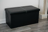 DOUBLE LARGE 2 SEATER OTTOMAN STORAGE BOX FAUX LEATHER FOLDING POUFFE SEAT TOY