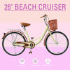 26" Cream Ladies Bike Adult Bike Single Speed Bicycle Cruiser City Bike Vintage