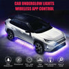 4x RGB LED Under Car Light Strip Underglow Body Neon Lamp Kit Phone App Control