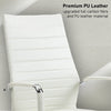 Executive Office Chair Swivel Ribbed High Back Leather Chair Computer Desk Chair