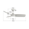 42" Ceiling Fan With Dimmable LED Light 3 Blades Remote Control 6 Speed Silver