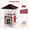 2-Tier Wooden Cat House Outdoor Cat Shelter Weatherproof Pet Hutch Asphalt Roof