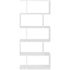 4/5/6 Tier Bookshelf S-Shaped Z-Style Bookcase Storage Display Modern Unit White