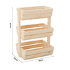 2 3 Tier Fruit Vegetable Basket Wooden Bowl Rack Stand Kitchen Storage Unit NEW