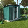 8x4FT Outdoor Storage Garden Shed Sliding Door Galvanised Metal Green Tool House