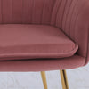 2 Velvet Leisure Dining Chairs Padded Bucket Seat Tub Armchair w/Gold Metal Legs