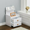 Bedside Cabinet with 2 Drawer Space Save Nightstand Table And Open Storage Shelf
