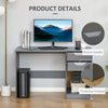 Computer Desk w/ Drawers Modern Writing Workstation for Home Office Grey