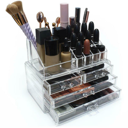 Clear Cosmetic Organiser Acrylic Makeup Drawer Holder Jewellery Case Box Storage