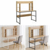 Computer Study Table Home Office Desk with Storage Bookacase Wooden Metal Frame