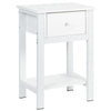 White Bedside Tables with Drawer Nightstand Cabinet Bedroom Furniture Storage