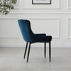 2X Blue Velvet Dining Chairs Office Chairs Dining Room Kitchen Restaurant Retro