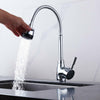 Modern Kitchen Sink Mixer Taps Swivel Spout Dual Lever Tap Mono Chrome Faucet UK