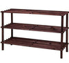 Wooden Slated Wood Shoe Rack Stand Holder Organizer 3 Tier Die Dark Oak