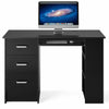 110cm Computer Desk PC Table Workstation w/ 3 Shelf & Drawers Black