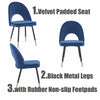 1/2/4/6 Velvet Dining Chairs Set Padded Seat Metal Leg Kitchen Home Office Chair