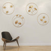 Metal Ginkgo Leaf Wrought Iron Hanging Ornament Gold Round Home Wall Decoration