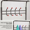 Metal Hat & Coat Stand Clothes Shoe Rack Rail Hanger 14 Hooks Shelf Black