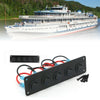 5 Gang Rocker Switch Panel DC 12V-24V LED Light Yacht Marine Boat Breaker