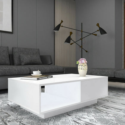 High Gloss Coffee Table Wooden Drawer Storage Modern Living Room Furniture UK