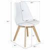 Tulip Dining Chair, Eiffel Inspired, Solid Wood ABS Plastic Padded Seat Office