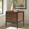 Industrial Bedside Table Chest Rustic Wood Nightstand Storage Cabinet Lamp Table