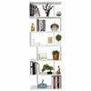 Wood Bookcase Bookshelf S Shape 6 Tier Shelves Free Shelving Storage White Unit