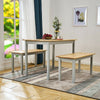 Solid Wood Dining Table and Chairs 2 Bench Set Dining Room Home Furniture New