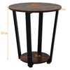 2 Tier Round Coffee Table Industrial Sofa Side Corner Table Bedside Lamp Stand