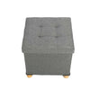 Fabric Foot Rest Stool Storage Box Chair Cube Footstool Pouf Bench with wood leg