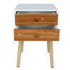 2 Drawers Wooden Bedside Table Cabinet Nightstand Side Storage Bedroom Furniture