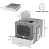 Cat Litter Box Flip Pet Cat Litter Tray Box Hooded Toilet Charcoal Filter Deep