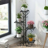 Patio Balcony Metal Heavy Duty Plant Stand Shelf 5-Flower Pot Rack Holder Black