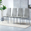 Modern Grey Glass Dining Table+4 Faux Leather Dining Chairs Set Dining Room Home