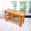 3 Tier Natural Bamboo Wooden Shoe Rack Bench Organiser Stand Storage Shelf Seat