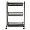 3 Tier Rolling Storage Trolley Utility Cart Kitchen Carts Mesh Basket W/ Wheels