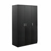 3 Door triple Wardrobe Matt Black - Bedroom Furniture Storage Cupboard