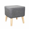 Stylish PU/Upholstered Large Footstool Ottoman Pouffe Stool Wooden Legs 4Colours