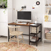 Modern Small Computer Desk Shelves Black Metal Writing PC Laptop Table Office