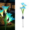 2Pcs 4 LED Solar Power Lily Flower Stake Lights Outdoor Garden Decor Patio Lamp