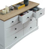 Carden Bedroom Chest of Drawers 7 Drawer 3+4 White & Oak Storage Cabinet