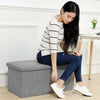 40cm Folding Ottoman Storage Box with Lid Pouffe Footstool Toy Container Bench
