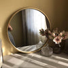 Gold Round Wall Mirror Bathroom Frame Mirror Iron Wall Mounted Mirror 50CM