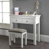 Oak White Painted Furniture Dressing Table with Stool Set