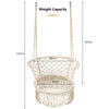 Hammock Macrame Swing Chair Hanging Cotton Rope Seat W/ Tassels Indoor & Outdoor