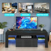 Modern TV Unit Cabinet Stand High Gloss Doors 130cm With LED Lights Drawers Home
