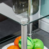 2 Tier Sofa Bed Side Table with Storage Shelf Square Glass Living Room Bedroom