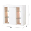 White Living Room LED Cabinet Cupboard Sideboard TV Unit+High Gloss Doors